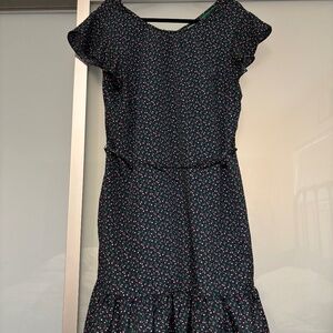 Boden Navy Blue Cherry Print Dress – Size US 14 – Pockets! 🍒